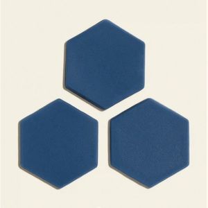 Letterfolk hexagonal tiles, Atlantic blue
